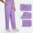 thumbnail image 3 of fheaev Ensemble d'Uniforme d'Infirmière pour Femmes Ensemble de Sarraus Sarraus Médicaux Haut à Col en V avec Poche Pantalon Jogger Uniforme d'Infirmière Athlétique Uni Extensible Évacuant l'Humidité et Facile d'Entretien, 3 of 8