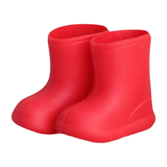 Siruishop Bottes de Pluie Mini Accessoires de Maison de Poupée pour Poupées BJD 1/12 Modèle Décoratif Imperméable Chaussures de Poupée Réalistes Bottes de Pluie pour la Maison Rouge