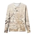 thumbnail image 4 of CEHVOM Femmes Dames Col Rond Hauts Amples T-Shirts Décontractés à Imprimé Blouse à Manches Longues Liquidation, 4 of 5