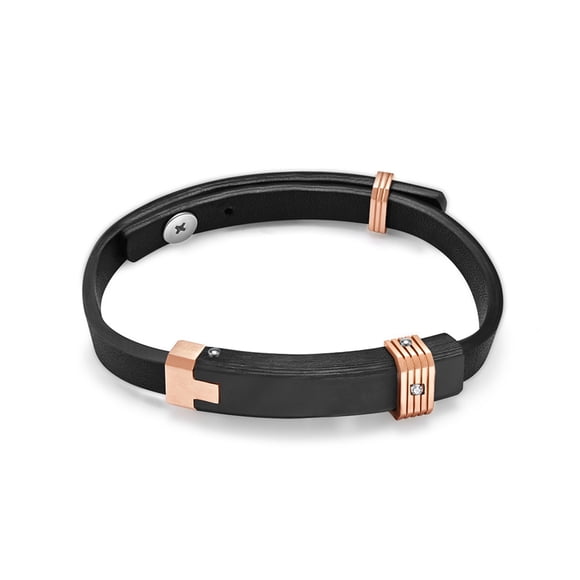 Men Multi Layer Handmade Bracelet Ethnic Style Party Travel Lodestone Buckle Bangle Leather Wristband Punk Hand Chain Jewelry Party Rose gold