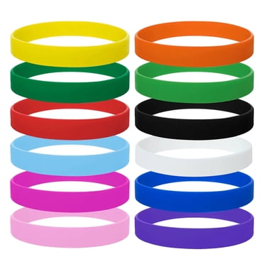 CIMAXIC 12Pcs Wristbands Silicone Bracelets Rubber Wristbands Kids Party Favors,3.15"X0.47"X0.08"