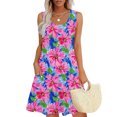 thumbnail image 1 of Ovzne Robes pour Femmes Robe de Plage Femme Décontractée Ample Été Robe Imprimée Sans Manches Col en V Ensemble Haut/chemise Robe pour Femmes Imprimée Liquidation, 1 of 6