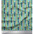 thumbnail image 1 of Soimoi Tissu en Poly Georgette Bleu Rayé & Imprimé Flèches par Yard 52 Pouces de Large, 1 of 3