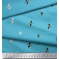 thumbnail image 2 of Soimoi Blue polyester Crepe Fabric Butidar Jamdani Print Sewing Fabric Yard 52 Inch Wide, 2 of 2
