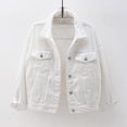 thumbnail image 2 of jsaierl Women Spring And Autumn Coats Warm Solid Long Sleeve Denim Jacket Outerwear, 2 of 5