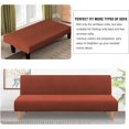 thumbnail image 4 of Armless Futon Cover Stretch Sofa Bed Slipcover Protector Elastic Feature Rich Textured High Spandex Small Checks Jacquard Fabric Futon Cover, Machine Washable, 4 of 7