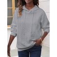thumbnail image 4 of Womens Hoodies Oversized Hooded Sweatshirt Casual Long Sleeve Drawstring Pullover Tops Gray S, 4 of 9