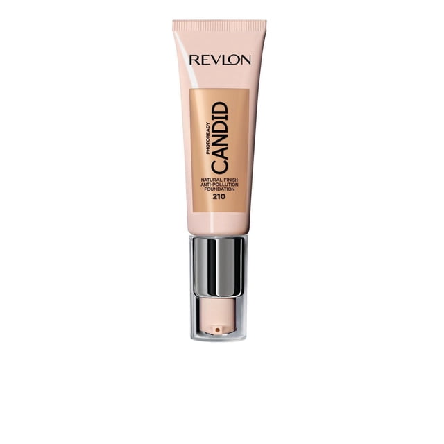 Revlon PhotoReady Fini Naturel Candide, Fond de Teint Antipollution Teinte 210, en tube Rose Doux avec une Pompe Transparente et un Col Argenté, Offrant une texture Crémeuse et Hydratante Qui Se Fond Invisiblement pour une Couvrance Moyenne et Modulable avec des Ingrédients Antioxydants et Anti-Lumière Bleue, Idéal pour un Teint Uniforme et une Utilisation Quotidienne.
