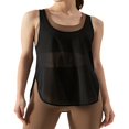 thumbnail image 2 of Women Vest Sleeveless U Neck See Through Loose Summer Split Tops, 2 of 7