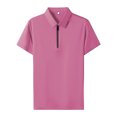 thumbnail image 1 of BOBOGOJP Men Summer Button Down Shirts Classic Short Sleeve Basic Button Down T-Shirt with Pocket,Pink XL, 1 of 5