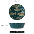 thumbnail image 3 of Qeeadeea Petit Plat Rond de Cuisson, Ensemble de 2, Moule à Tarte en Céramique Coloré, Assiette à Tarte Ronde en Céramique - Vert - Poisson, 3 of 7