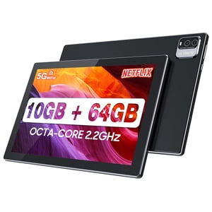 YQSAVIOR 10.1 inch Android 13 Tablet, 10GB RAM+64GB ROM+1TB Expandable Computer Tablets PC, MTK8768 Octa-CORE 2.2GHZ, IPS 1280 * 800 Screen, 2+8MP Dual Camera, WiFi, BT, Black