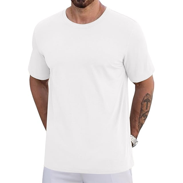 Gspmoly T-Shirt pour Homme, T-Shirt à Manches Courtes pour Homme T-Shirt Décontracté Uni Version Filet Col Rond Manches Courtes Version Légère Haut/chemise à Manches Courtes Col Rond Hauts d'Été jusqu'à 60 % de Rabais