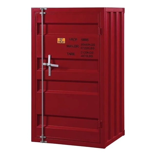 Bowery Hill Commode Rectangulaire Contemporaine en Métal avec 1 Porte, Rouge