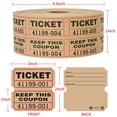 thumbnail image 3 of L LIKED Raffle Tickets Double Rolls 1000 per Roll 50/50 Raffle Tickets for Events, Entry, Class Reward, Fundraiser & Prizes(Brown), 3 of 4