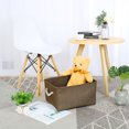 thumbnail image 2 of Panier de Rangement Pliable Bac Jouets Boîte Paniers en Lin Couleur Chocolat Taille g, 2 of 8
