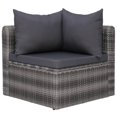 thumbnail image 3 of vidaXL 8 Piece Garden Lounge Set with Cushions Poly Rattan Grey, 3 of 5