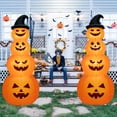 thumbnail image 3 of Gymax Citrouilles d'Halloween Gonflables de 8 Pi Empilables Décoration des Fêtes avec Lumières DEL Intégrées, 3 of 10