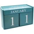thumbnail image 2 of Wooden Desk Blocks Calendar - Perpetual Block Month Date Display Home Office Decoration-Blue, 2 of 5