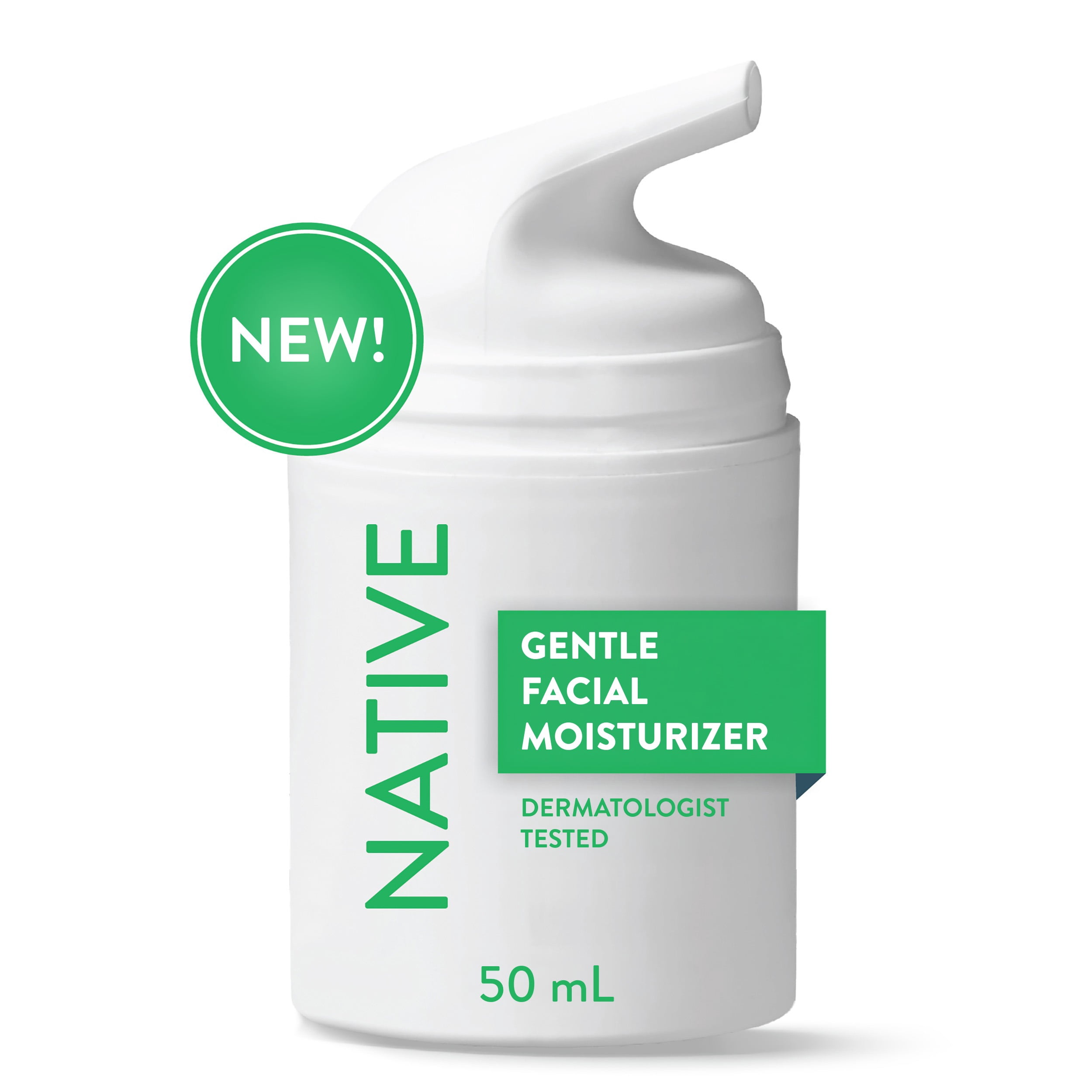 Nettoyant doux pour le visage Native pour peau sensible, sans parfum, sans sulfate, avec vitamine B3 et aloès, testé dermatologiquement, 50 mL
