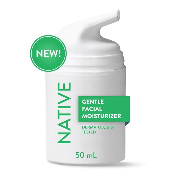 Nettoyant doux pour le visage Native pour peau sensible, sans parfum, sans sulfate, avec vitamine B3 et aloès, testé dermatologiquement, 50 mL