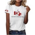 thumbnail image 2 of Weiqiqre Hauts de Printemps pour Femmes T-Shirts à Manches Courtes à Col Rond avec Imprimé Graphique de Lettres Décontractés d'Été Mignons Tees Hauts, 2 of 3