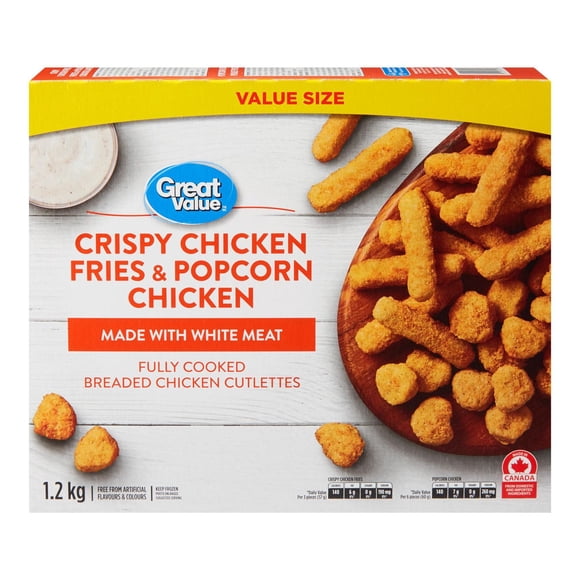 Great Value Bâtonnets de Poulet Croustillants & Poulet Style Maïs Soufflé 1.2 kg