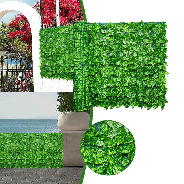 SSZMDLB Artificial Leaf Fence Panel, Fade Protected Balcony Screen Hedging Wall, Artificial Decorative Fences for Indoor Outdoor Decor, Garden Privacy Screen, Landscaping Fence Roll