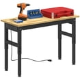 thumbnail image 1 of HOMCOM Établi Réglable de 48 Pouces, Table de Travail Robuste avec Dessus en Bois de Caoutchouc, 1 of 10