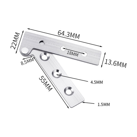 Charnière de Porte Rotative à 360 Degrés en Acier Inoxydable avec Fini Brossé pour Portes, Armoires et Boîtes à Outils