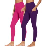 Bocqde Leggings for Women 2PCS High Waisted Yoga Pants Stretch Casual Fitness Workout Running Full Length Legging with Pockets