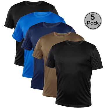 Blank Activewear Pack of 5 Men's T-Shirt, Quick Dry Performance fabric