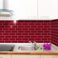 thumbnail image 4 of WALPLUS 24 Sheets 12" x 6" 40% More Coverage Peel and Stick Backsplash Tiles Sticker for Kitchen Stick on Backsplash Subway Smart Tiles Bathroom Splashback Water Heat Resistant Cherry Red Glossy, 4 of 10