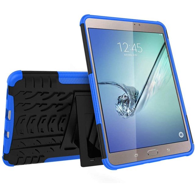 Mignova Galaxy Tab S2 T710 Case,Heavy Duty Hybrid Rugged Soft Rubber Hard PC Tough Dual Layer Protective Case Cover with Kickstand for Samsung Galaxy Tab S2 8.0 SM-T710 / T713 / T715 (Blue)
