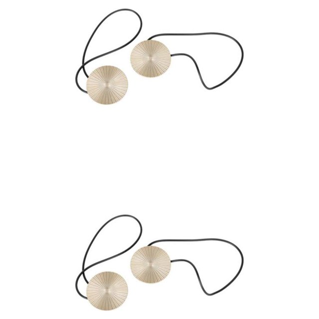 yingyy 1/2/3/5 2 Pcs Attache de Rideau Rond Polyester Remplacement Style Simple Cuisine Pare-Soleil Fixation Beige 2 Pcs
