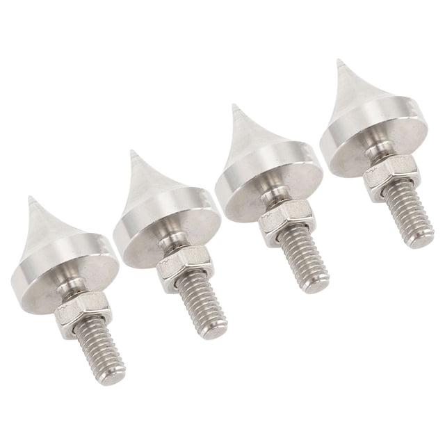 Speaker Spike Set, 4Pcs Stainless Steel Speaker Isolation Spikes Adjustable Height, Shockproof HiFi Speaker Turntable Isolation Stand Cone Feet for Amplifier CD DVD Player