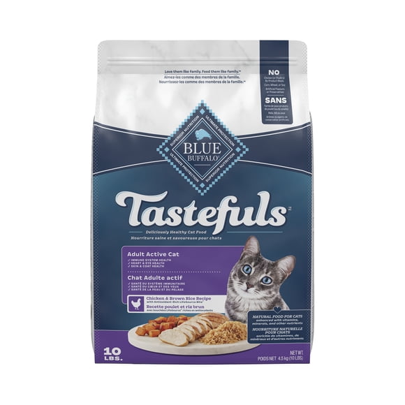 Blue Buffalo Tastefuls Dry Cat Food, Active Adult Cat, Chicken and Brown Rice 4.5kg