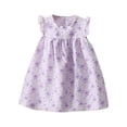 thumbnail image 1 of MEZZALL Robes d'Été pour Filles Imprimé Floral Robe Confortable Décontractée pour Sorties Quotidiennes et Plages 1-2 Ans Robe Respirante pour Enfants, 1 of 3