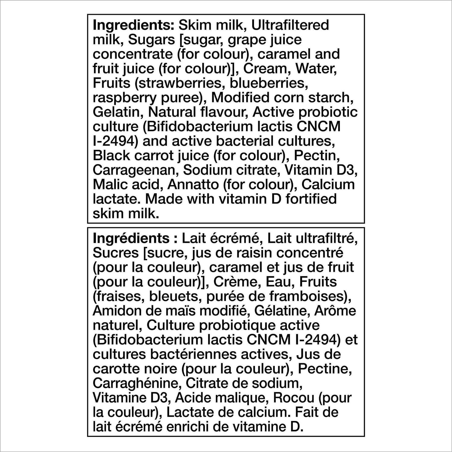 Activia Yogourt aux Probiotiques, Saveurs Fraise, Framboise, Vanille, Bleuet, 24x100g
