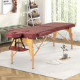 thumbnail image 2 of Costway Lit de Tatouage de Soins du Visage de Salon de Massage Spa Portable et Pliable de 84 Pouces avec Sac de Transport Rouge, 2 of 10
