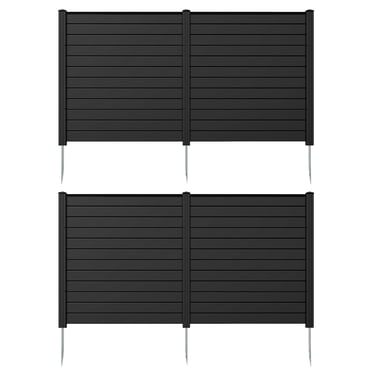Gymax Privacy Fence Screen 48'' L x 48'' H Air Conditioner Fence w/ Metal Ground Stakes Black