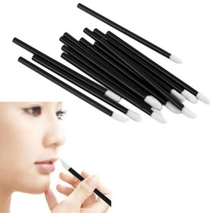 WIFKLSIIPG 100PCS Brosse à lèvres jetable pour maquillage Rouge à lèvres brillant BK