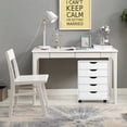 thumbnail image 3 of Costway Commode de Rangement à 5 Tiroirs Armoire de Plancher Organisateur avec Roues Blanc, 3 of 10