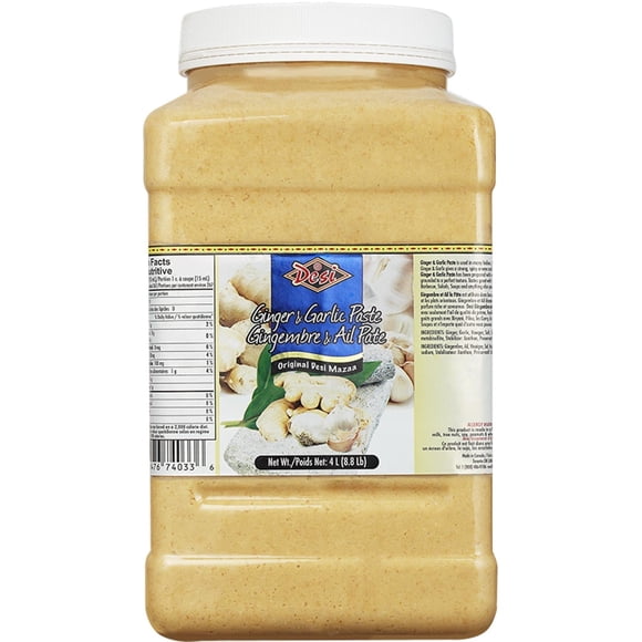 Desi - Ginger & Garlic Paste - 4Ltr - 1ct - Traditional & Aromatic Dual-Flavor Base (1ct)