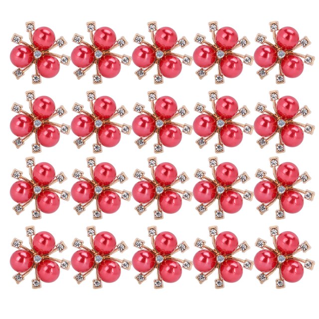 20 Pcs Perles Fleur Strass Bricolage Broche Accessoires Bijoux Vêtements Manchette Strass Paillettes