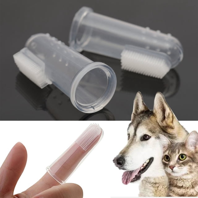 TopLLC Set Of Dog Toothbrush Kit With Box Pet Finger Toothbrush For Dogs And Cats Transparent Dog Teeth Cleaning Kit Soft Silicone Finger Brushing For Brush on Clearance
