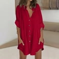 thumbnail image 2 of Timegard Chemises pour Femmes en Coton et Lin à Boutons, Col à Revers, Blouse à Manches 3/4, Hauts d'Automne avec Poches, 2 of 5