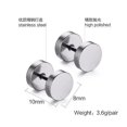thumbnail image 1 of Unisex Stainless Steel Ear Stud Earring Titanium Dumbbell High stud Stainless Polished Ear Piercing Punk Style, 1 of 6