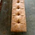 thumbnail image 5 of Heavenly Collection Tan Distressed Leather Bench, Rustic Farmhouse Style, Ideal for Entryway or Bedroom, 5 of 5