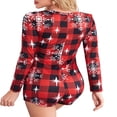 thumbnail image 5 of Pyjama une-Pièce à Manches Longues et Col en V Imprimé pour Femmes, Combinaisons Courtes, 5 of 5